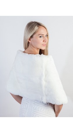 White Rex Fur Stole Scarf